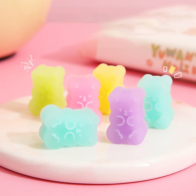 5/10pcs Kawaii Bear Erasers Soft Jelly Color Rubber Erasers for Pencil Students Writing Tools Korean Stationery Office Supplies