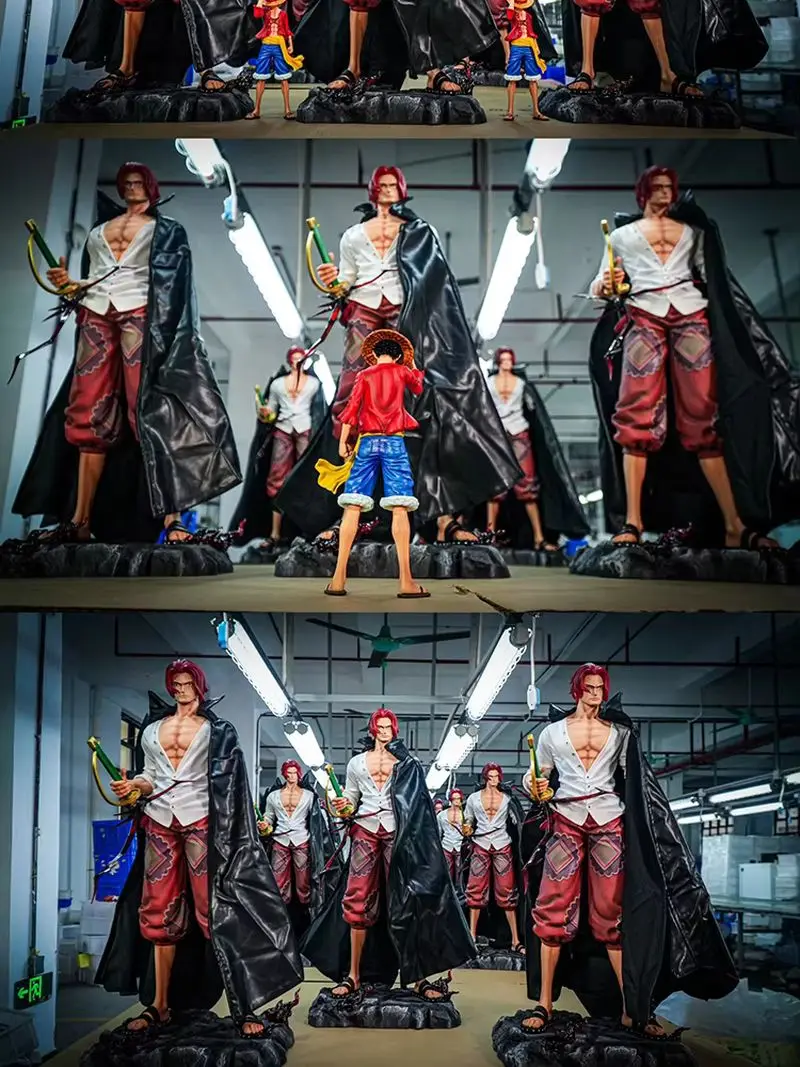 大型ワンピースアニメ赤髪のシャンクスフィギュアコレクタブルテーブルデコレーションアクショントイモデルプレイ可能ギフト日本からのファンギフト