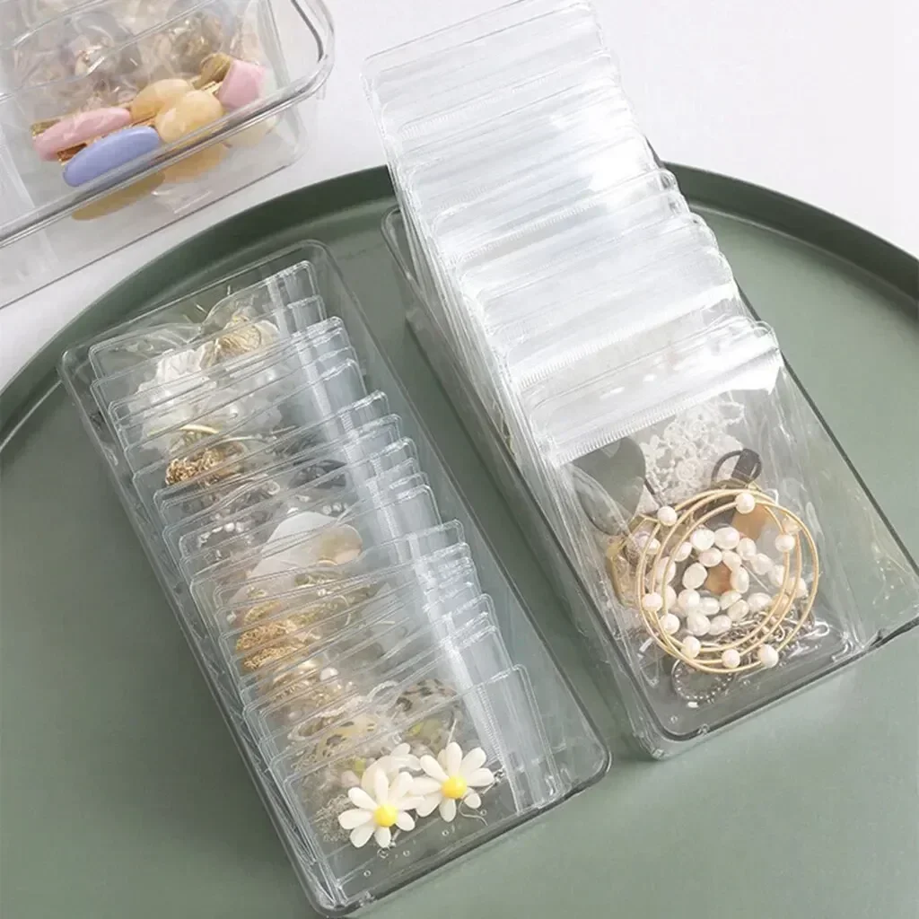 20 Peices Transparent PVC Jewelry Pouches Zip Storage Bag for Earring Necklace Jewelry Anti-Oxidation Display Packaging Bags