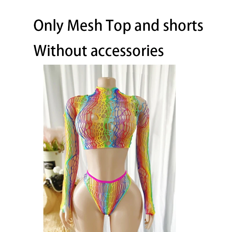 Women Summer Bodycon Top Beach Cover Up Hollow Out Beachwear Without Underwear Sheer Mesh Fishnet Dress Music festival Swimsuit view 6