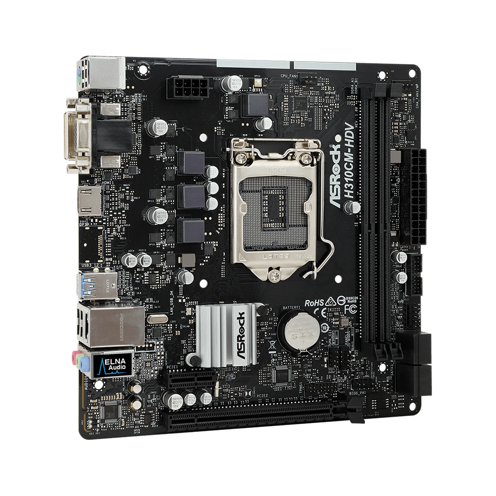 Imagem -04 - Soquete da Placa Mãe Suporte 1151 I9-9900k I7-9700k I5-9600 Cpu Chipconjunto Intel Q270 2xddr4 Pci 3.0 Micro Atx Asrock-h310cm-hdv