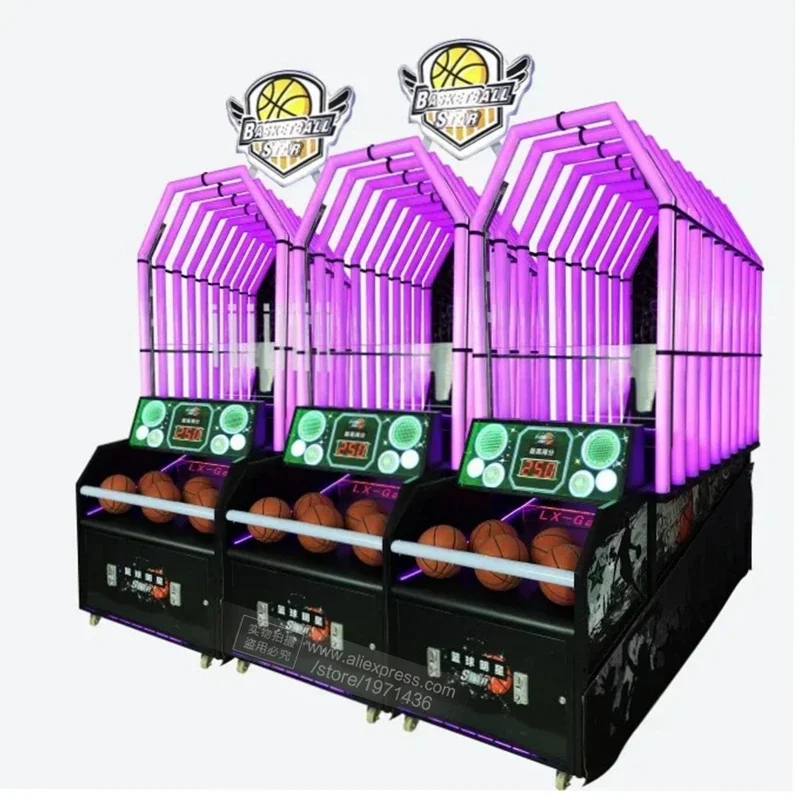 Adults Play Throw Ball Basketball Star Game Machine Amusement Game Center Arcade Tickets Redemption Basket Ball Shooting Machine