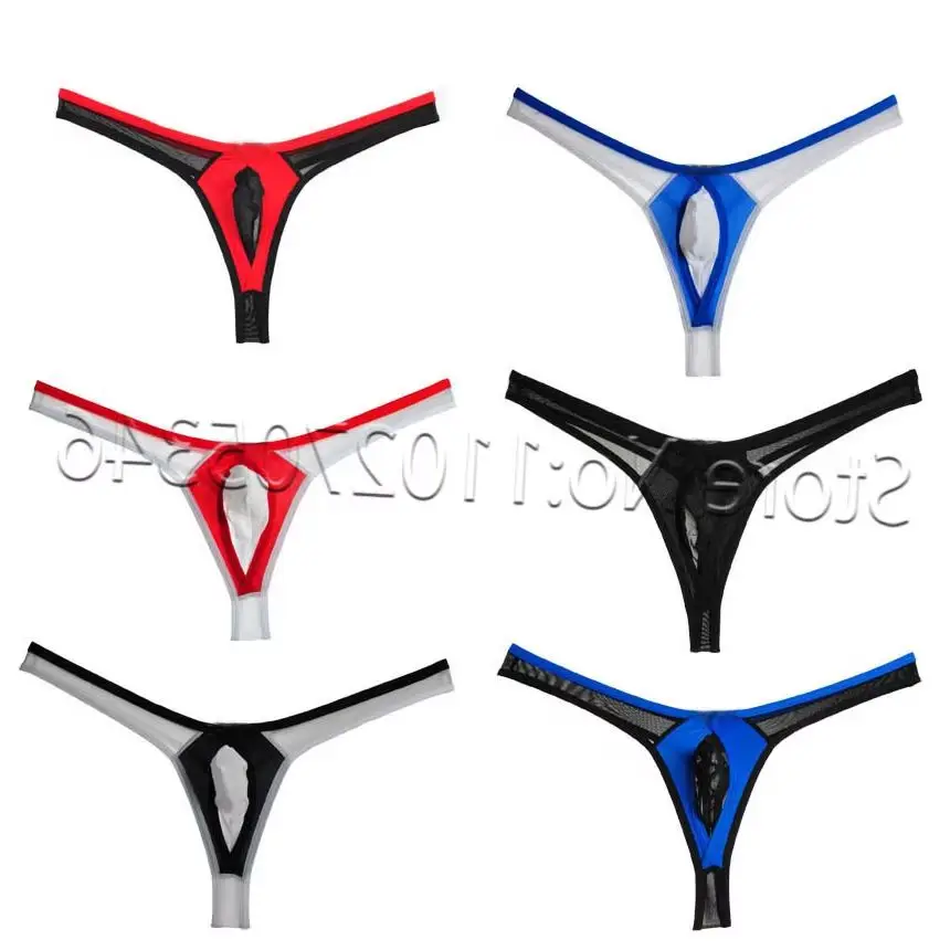

Men's Thong Bulge Pouch Underpants Elastic Bikini Briefs Underwear Smooth T-back Breathable Male Lingerie Sissy Panties Silky