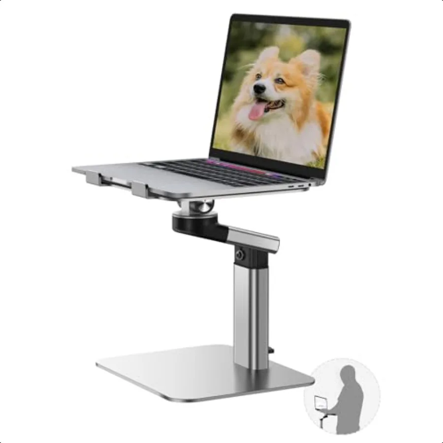 

Vaydeer Portable Standing Desk Converter AllinOne Aluminum Laptop Stand Adjustable Height 360 Rotation Ergonomic Riser Universa