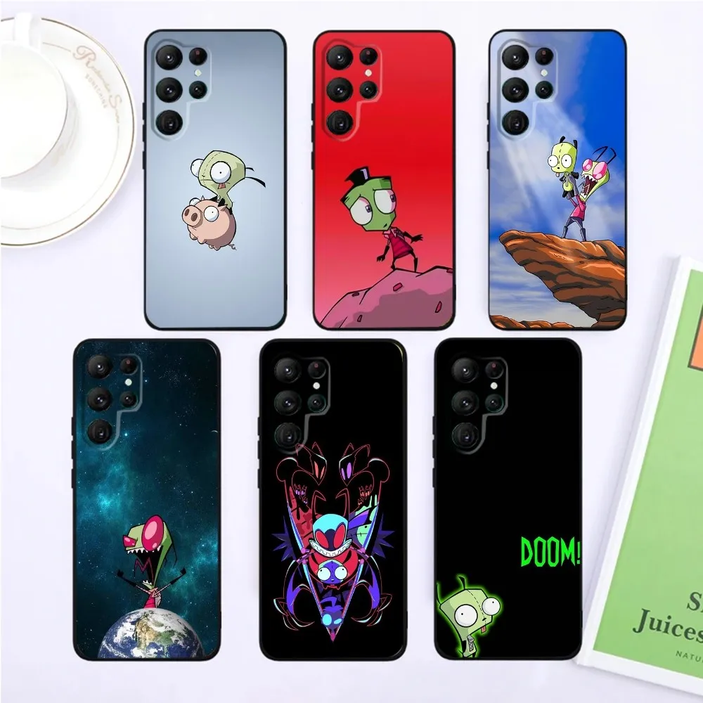 

Cartoon I-Invader Zim Phone Case For SamsungS24,S23,S22,S21,Ultra Pro S10,S30Plus,S9,20lite Black Cover