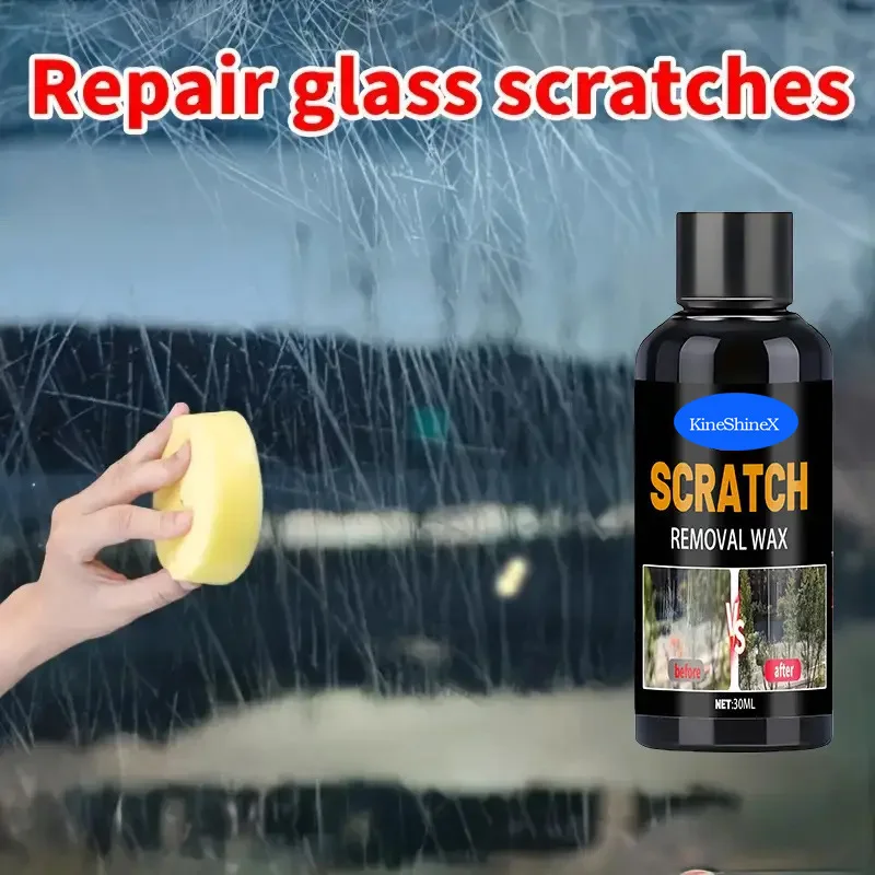 Car Windshield Scratch Remover | Chemical-Free Window Polisher | Easy to Apply | Windshield and Glass Polishing Kit.