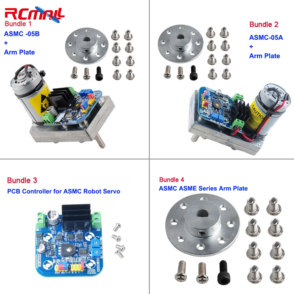 ASMC-05B/ASMC-05A Robot Servo High Power Torque 12V~24V 180kg.cm /110kg.cm Large Robotic Manipulator/ PCB Controller /Arm Plate