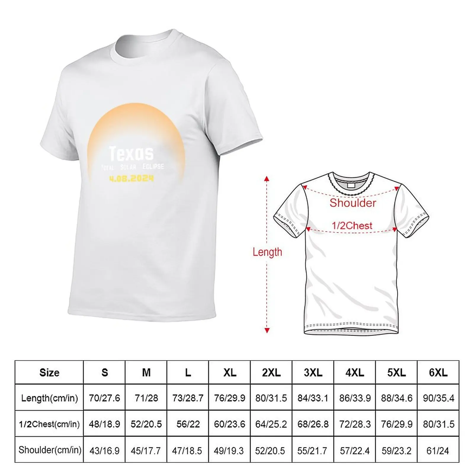 total solar eclipse 2024 texas T-Shirt t shirts for man slim fit t shirt man luxury T-Shirt
