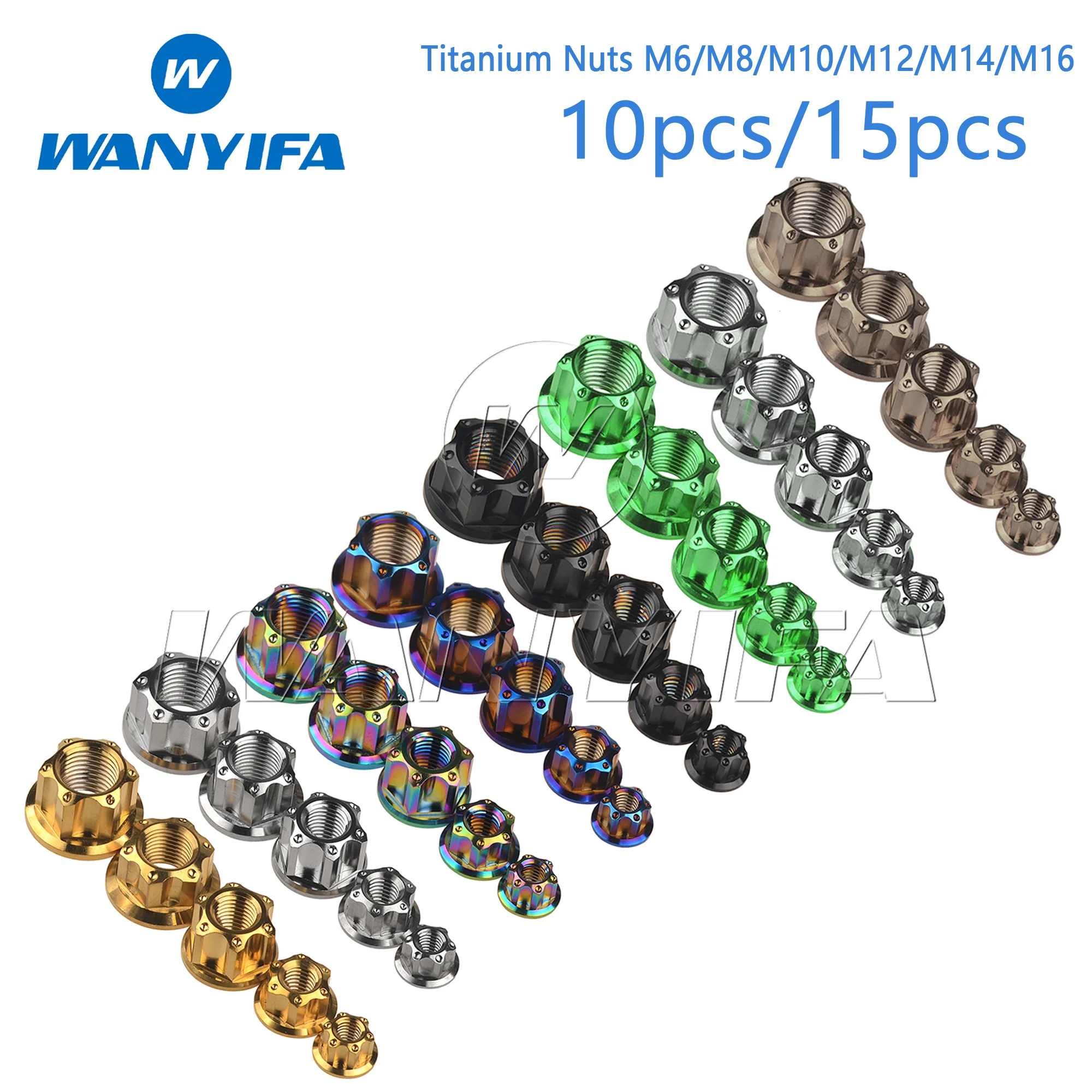 

Титановый "Wanyifa" Nut Gr5 CNC Цветочная головка M6/M8/M10/M12/M14/M16 для мотоциклетной звездочки модификационная гайка 10 шт./15 шт.