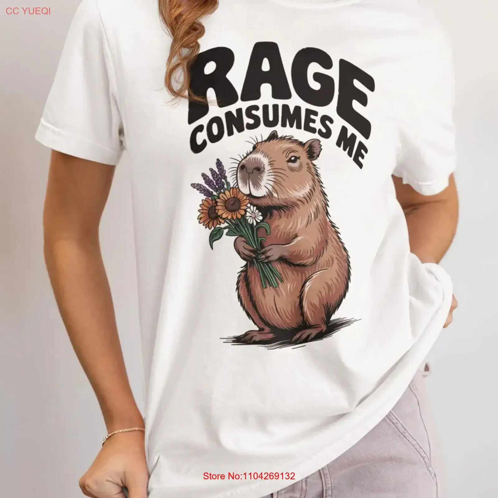 Rage Consumes Me Capybara T Shirt Funny Sarcastic Meme Soft vintage Washed Casual Comfortable graphic Stretched streetwear