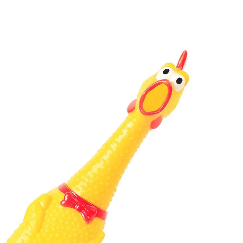 New Pets Dog Squeak Toys Screaming Chicken Squeeze Sound Dog Chew Toy Durable Funny Yellow Rubber Vent Chicken