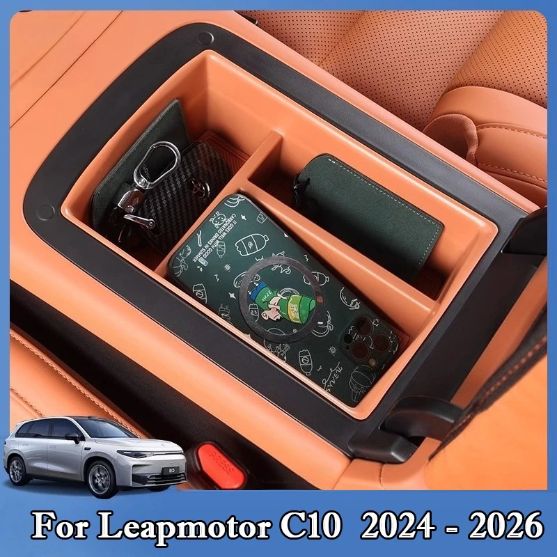 

Для Leapmotor C10 2024 2025 2026 автомобильный центральный подлокотник, внутренний ящик для хранения, подлокотник, перегородка, органайзер, лоток, аксессуары для интерьера