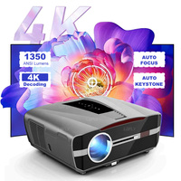 CAIWEI A9K Android Projector 1080P Native 1350 Lumens Auto Focus Keystone 4K WiFi Smart Home Theater Movie Projector For Bedroom