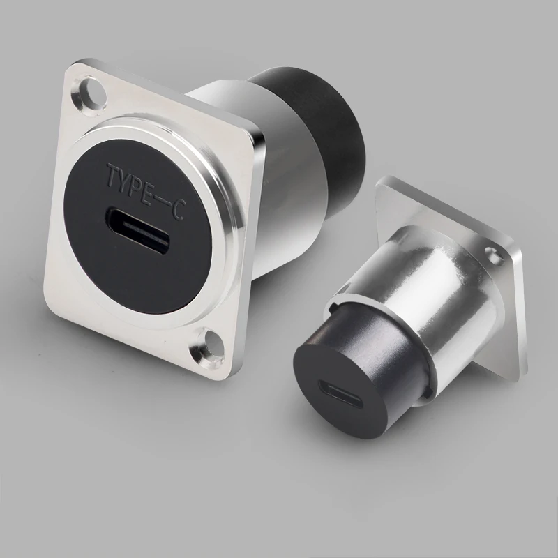 Panel Mount connector "D-Series" ConnectorsUSBType C Panel Mount Solderless adapter Female to Female Coupler Socket Panel Mount