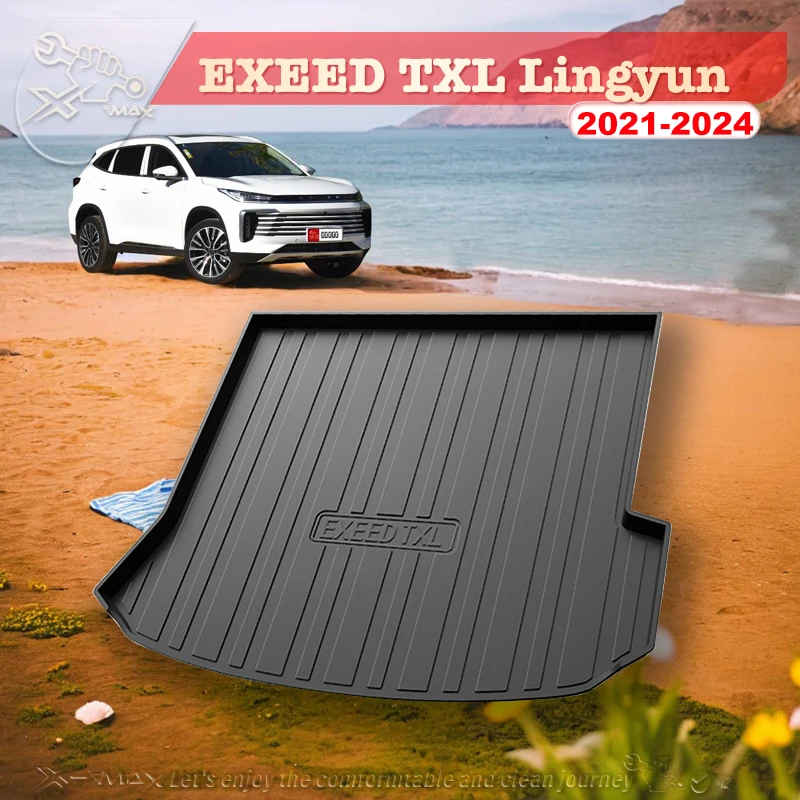 

For EXEED TXL Lingyun 2021-2024 Custom Fit Car Trunk Mat All Season Black Cargo Mat 3D Shaped Laser Measured Trunk Liners