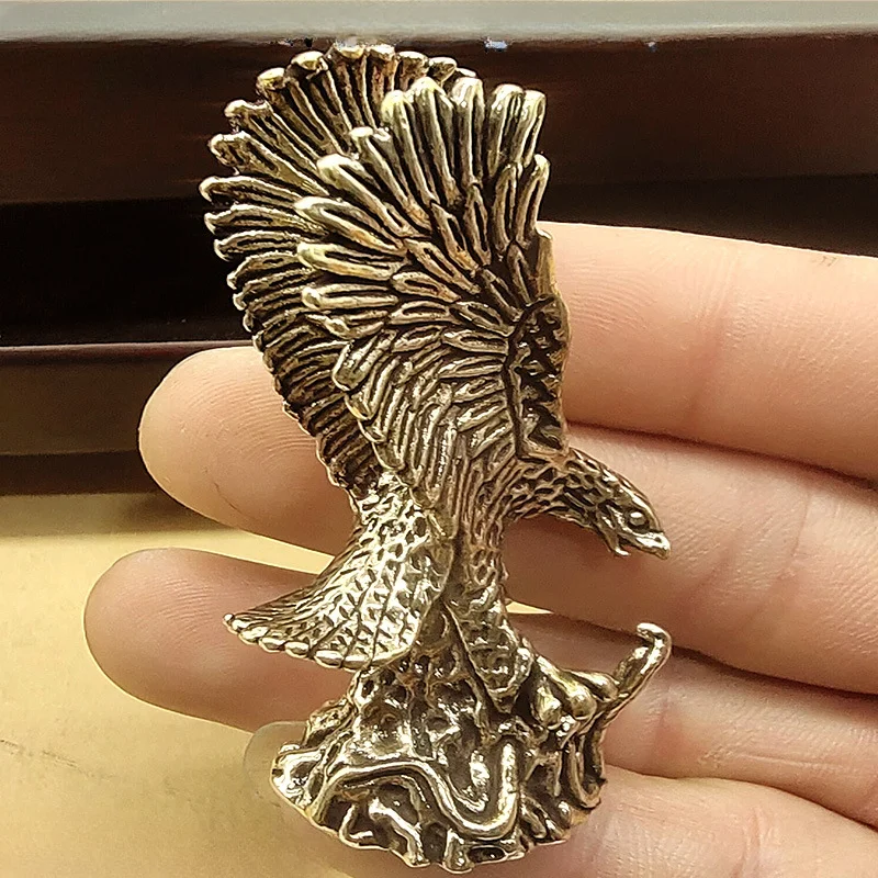 Little Fairy/ Antique Brass Condor Mini Statue Cute Animal Three-dimensional Tea Pet Dining Table Pet Ornaments Crafts Gifts