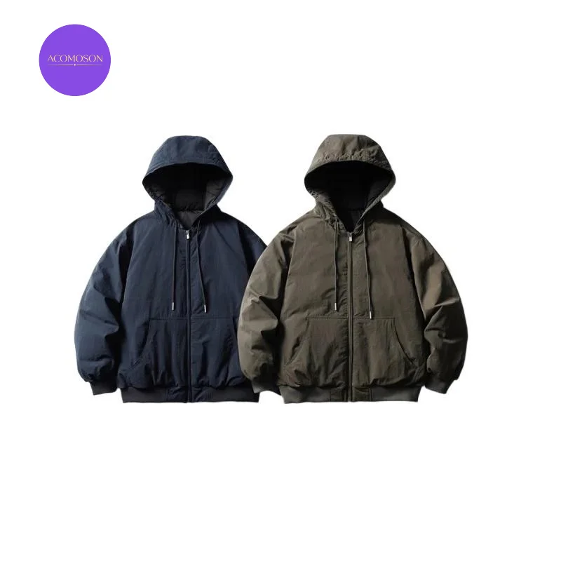 ACOMOSON EU US Size Top Quality Street Outdoor Workwear Men Winter Thickened Puffer Down Jacket