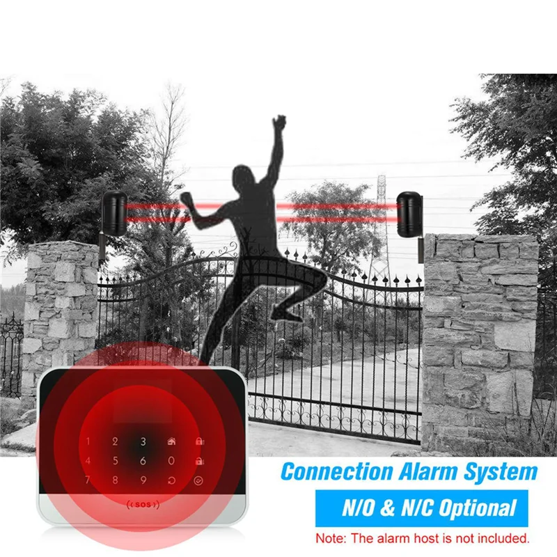 AS95-4X Wired Dual  Photoelectric Infrared Sensor Barrier Detector 100M Alarm Tamper Alarm For Park Burglar Alarm System