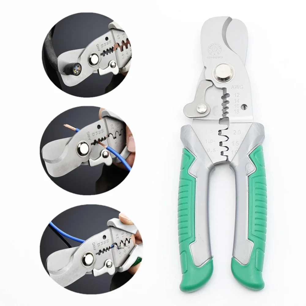 7'' 3 in 1 Multifuntional Wire Stripper Cable Cutting Crimping Pliers Multitul Tool For Terminal Electrician Hand Tools