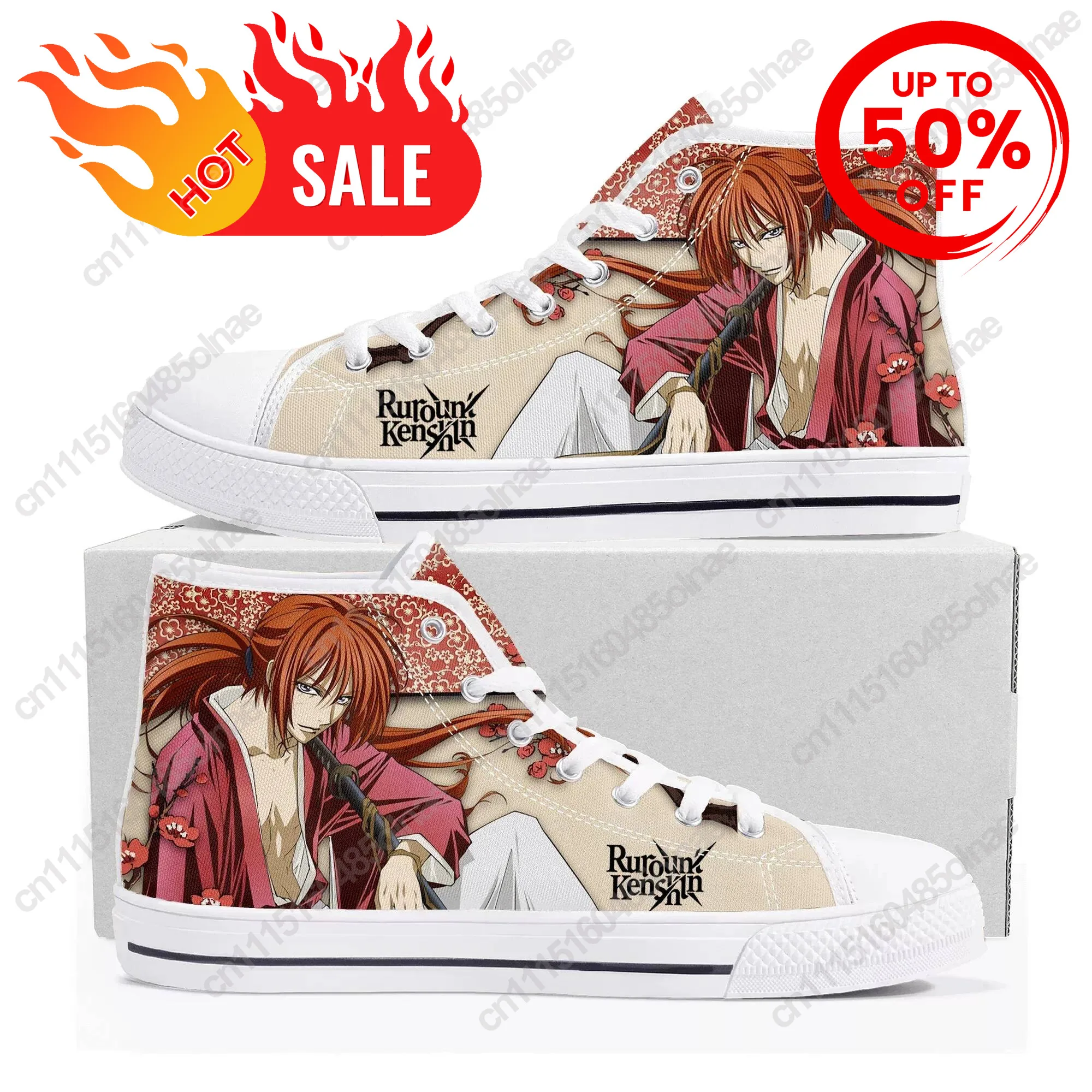 Rurouni Kenshin Himura Top Sneakers Mens Womens High Quality Canvas Sneaker Comics Manga Couple Customized Shoes