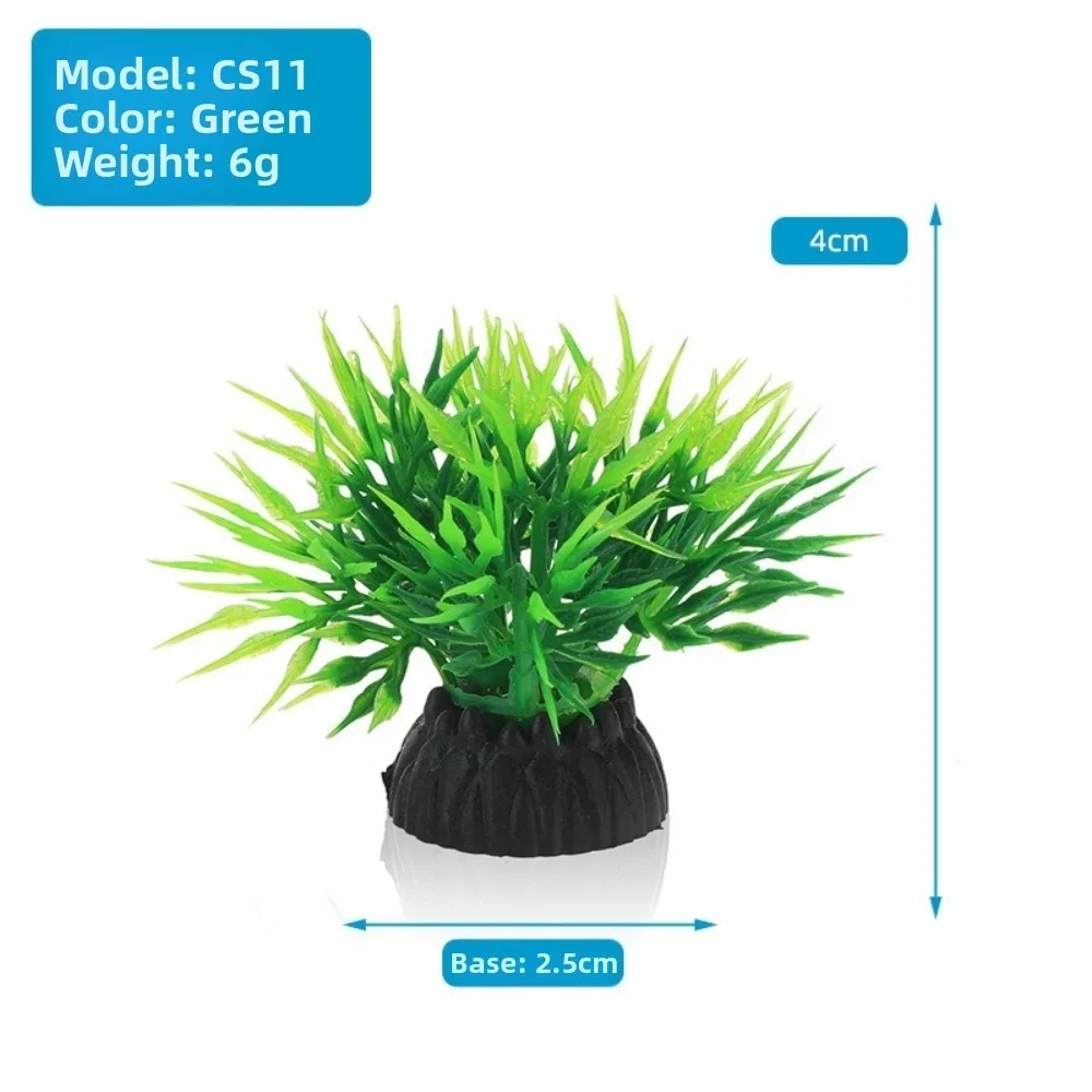 Plastic Artificial Aquarium Plant Low Grass Mini Aquatic Plant Ornament Height Range 4-8cm Simulation Water Weeds Ornament