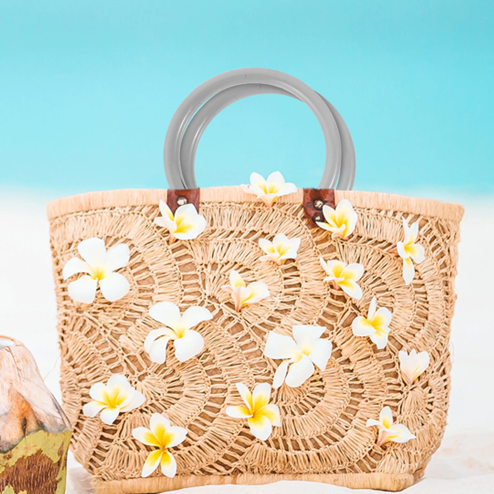 10 قطعة مقابض أكريليك مستديرة لأكياس الكروشيه مقابض حقيبة يد دائرية شفافة خفيفة الوزن يمكنك صنعها بنفسك استبدال لوازم الصياغة