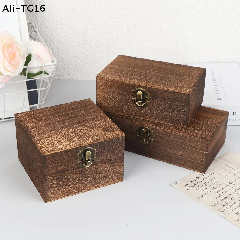 

【NR0】Винтажные деревянные коробки с крышкой, квадратные, на петлях, для хранения украшений и поделок, для домашнего декора, ручной работы, ко Дню матери