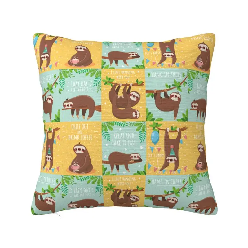 Tropical Animal Sloths Throw Pillow Case Home Decor 3D Printed Sofa Chair Cushion Cover Polyester Cozy Pillowslip Dakimakura