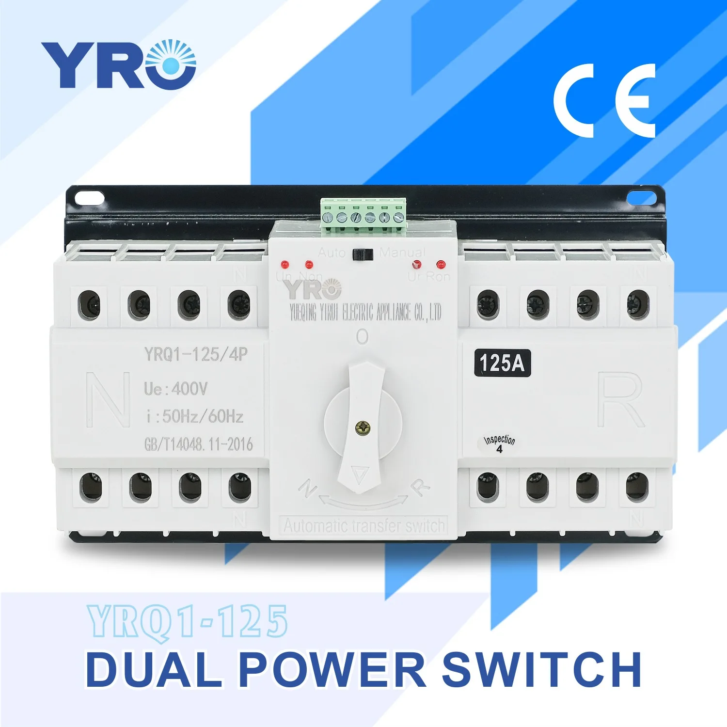 

Suitable for CE certificate 2P4P 125A AC dual power supply automatic manual integrated ATS transfer switch controller factory di