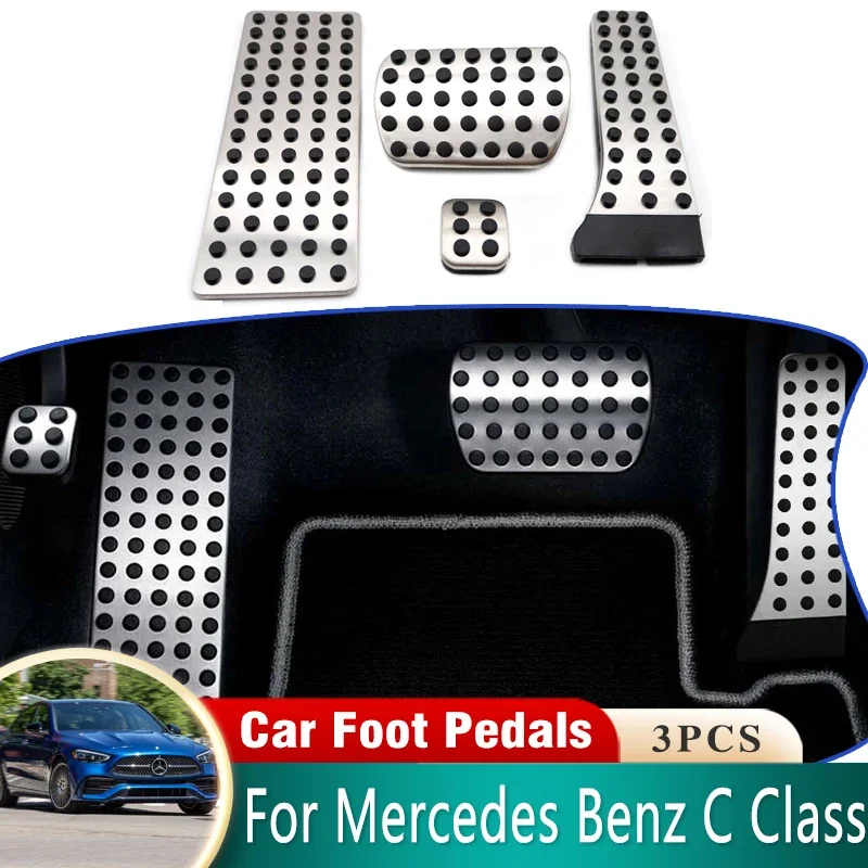 For Mercedes Benz C Class Acessories W202 W203 W204 W205 W206 Car Pedals Stainless Steel Brake Non-slip No Drilling Foot Pedals