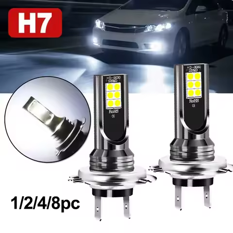 1/2/4/8PCs H7 Led Headlight Bulb Kit Car Fog Light Bulbs 12V 55W High Power Auto Fog Lamp 6000K Headlamp h7 super bright Bulbs