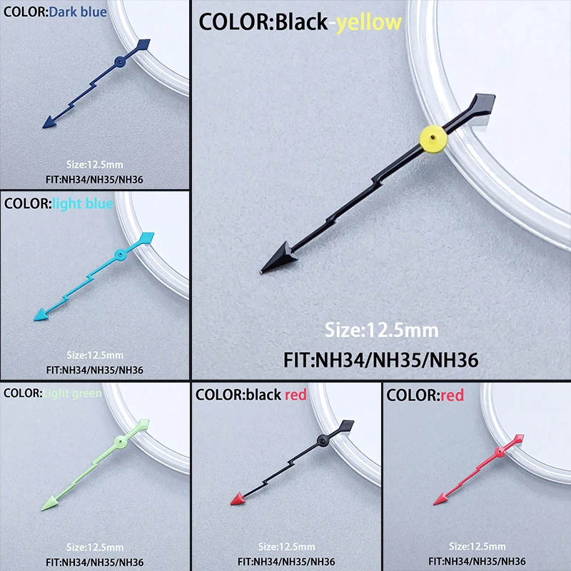 12.5 مللي متر ساعة اليد اكسسوارات البرق ثانية لا مضيئة لسلسلة NH3 34/35/36 ساعة يد تعمل بالحركة استبدال الأيدي