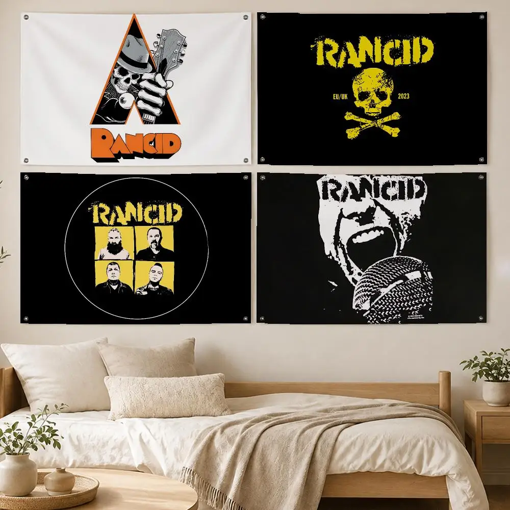 Rock Band Rancid Flags Room Bedroom Home Outdoor Wall Hanging Concert Printed Background Decoration Art Banne