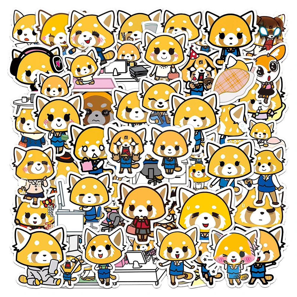 10/30/50pcs Kawaii Sanrio Aggretsuko Stickers Anime Decals DIY Graffiti Stationery Laptop Phone Waterproof Vinyl Cartoon Sticker