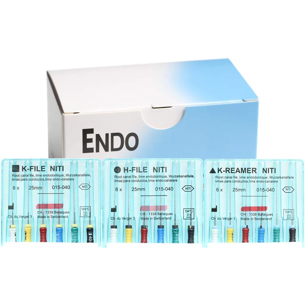 12Packs/Box Dental K-FILE / K-REAMER / H-FILE NiTi Flexible Endo Root Canal K Files Hand Use Nickel Titanium Dentist Endodontic