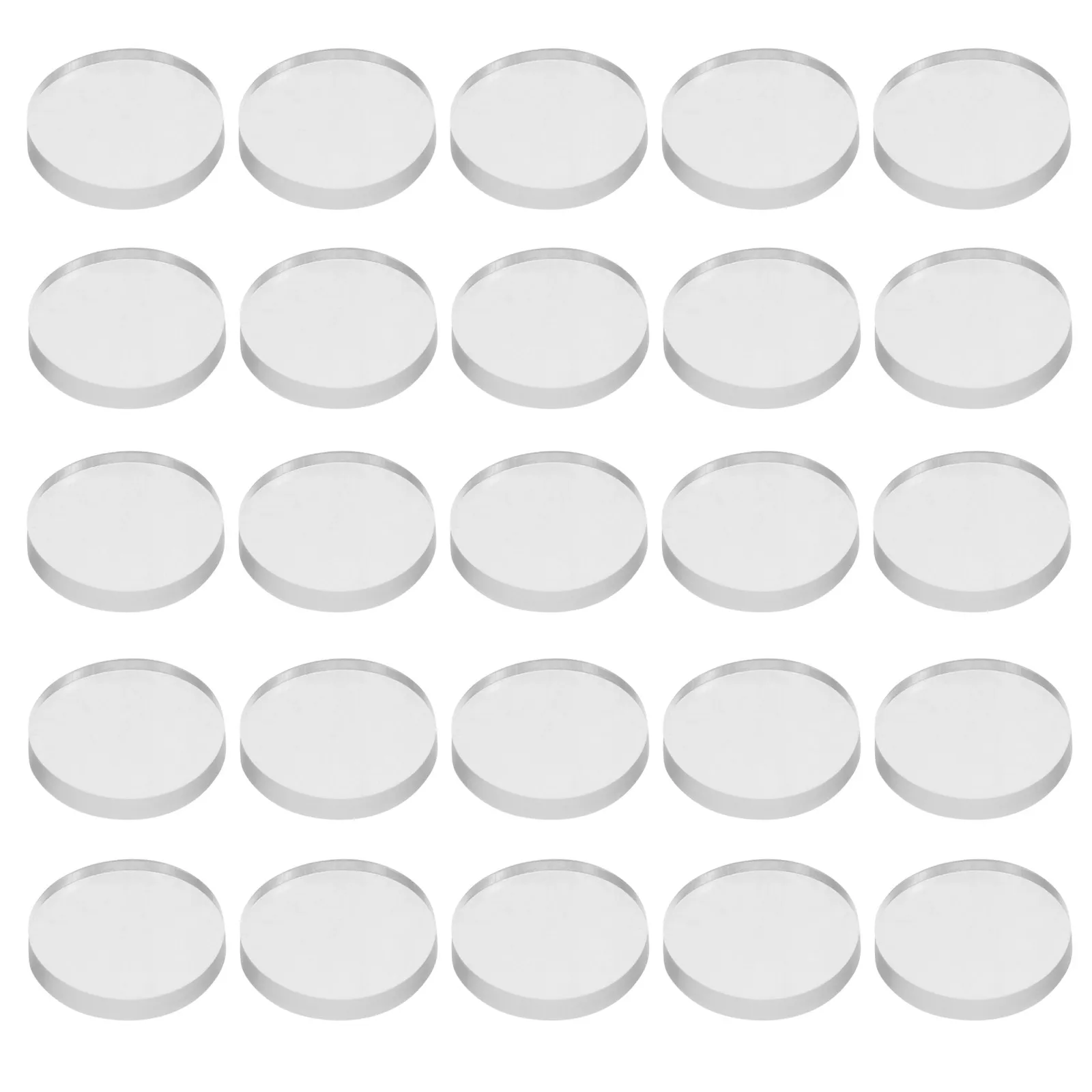 Clear Glass Table Bumper Pads 25 Pack 20mm Silicone Stem Non Adhesive Anti Slip Stabilizers for Home Office