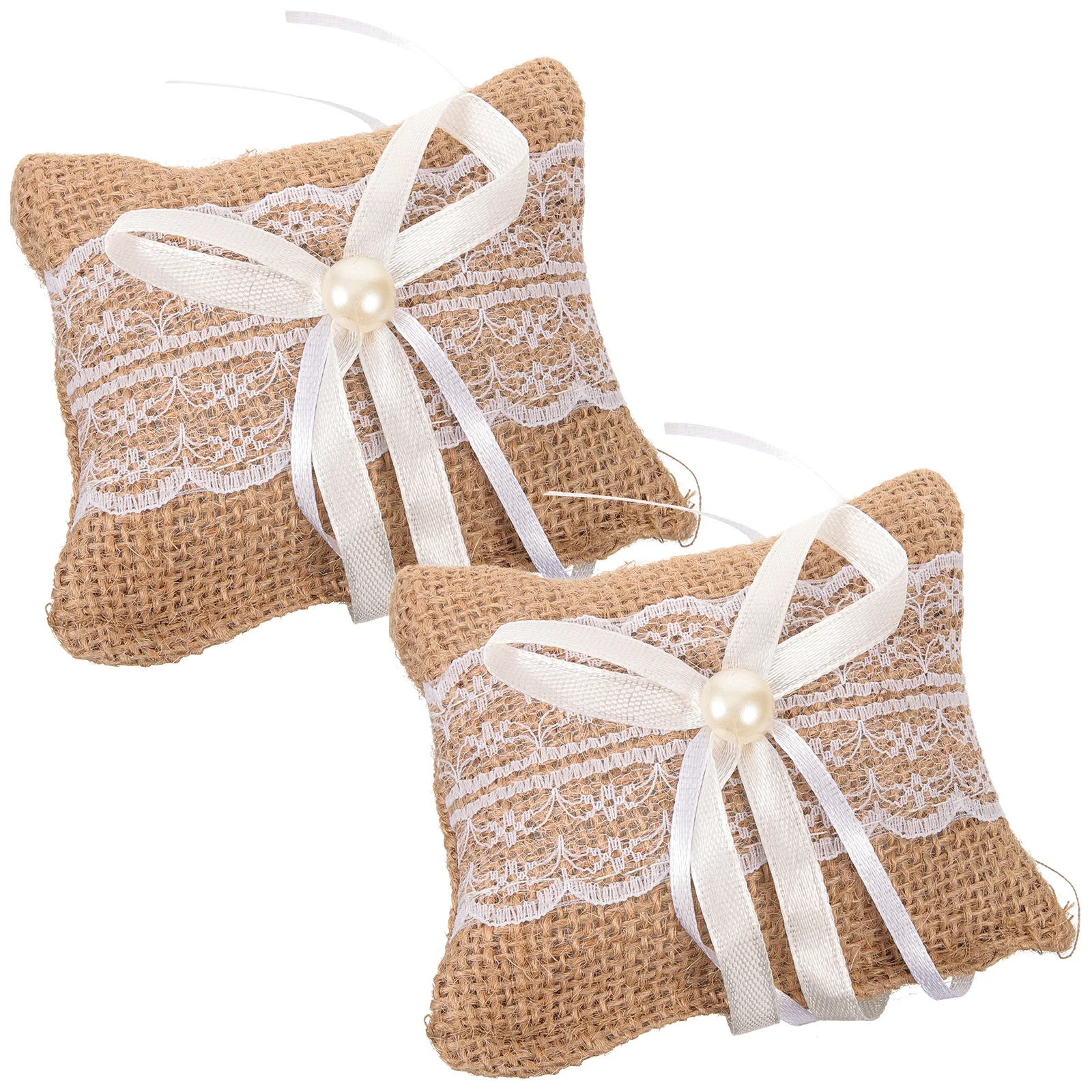 

2pcs Bridal Linen Ring Pillow Creative Lace Ring Box for Wedding Ring Storage wedding ring box wedding ring pillow