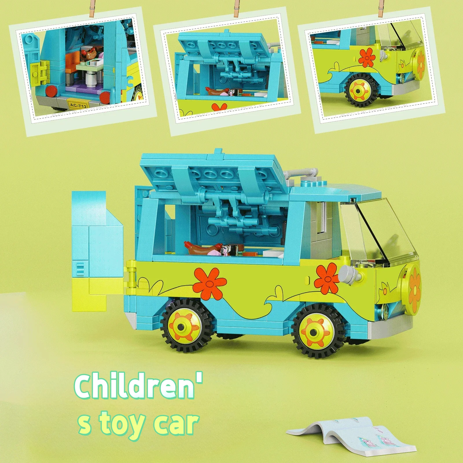 MOC Scooed Dooed Macchina Misteriosa Building Blocks Kit 320 pz Pannello Van Cartoon Veicolo Giocattoli Dei Mattoni per I Bambini Adulti Regali