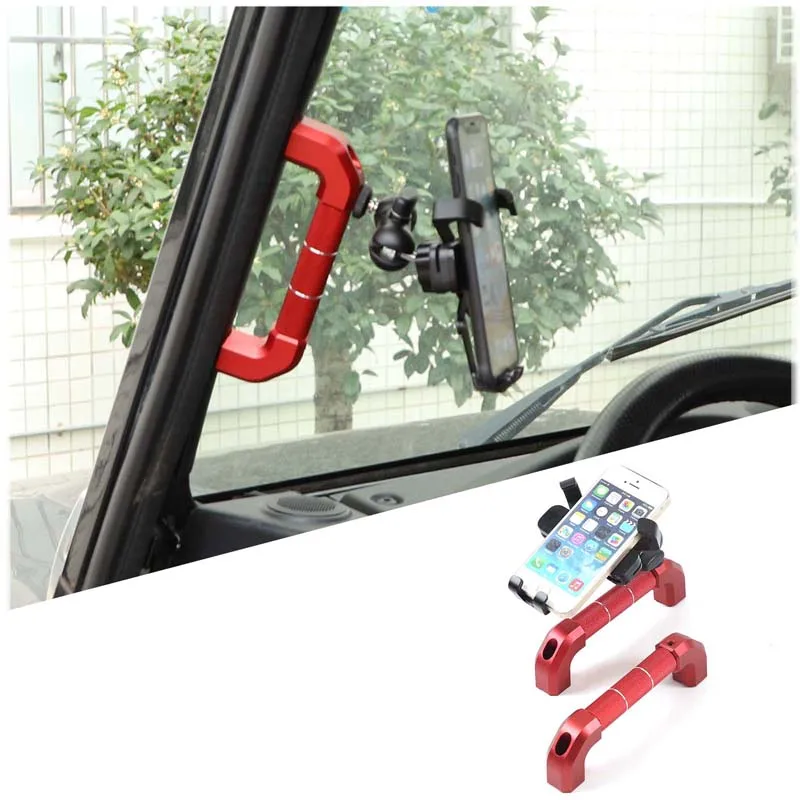 

Aluminum Alloy Car A-pillar Handle Phone Holder For Land Rover Defender 90 110 130 2004-2018 Auto Accessories