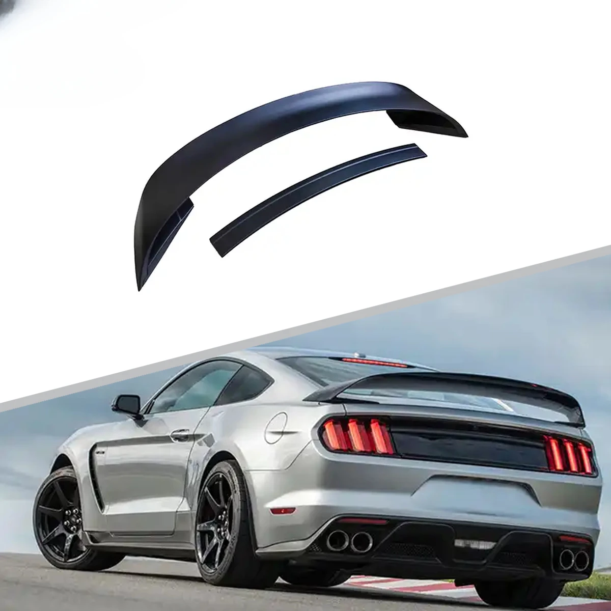 High Quality GT350 R Style Car Bumper Gloss Black Rear Wing Spoiler For Mustang 2015-2021