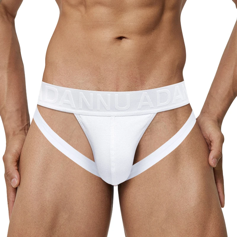 New Cotton Men\'s Panties Set Sexy Mens Jockstrap Briefs High Cut Strap Sports Fitness Underpants Male Slip Gays Briefs