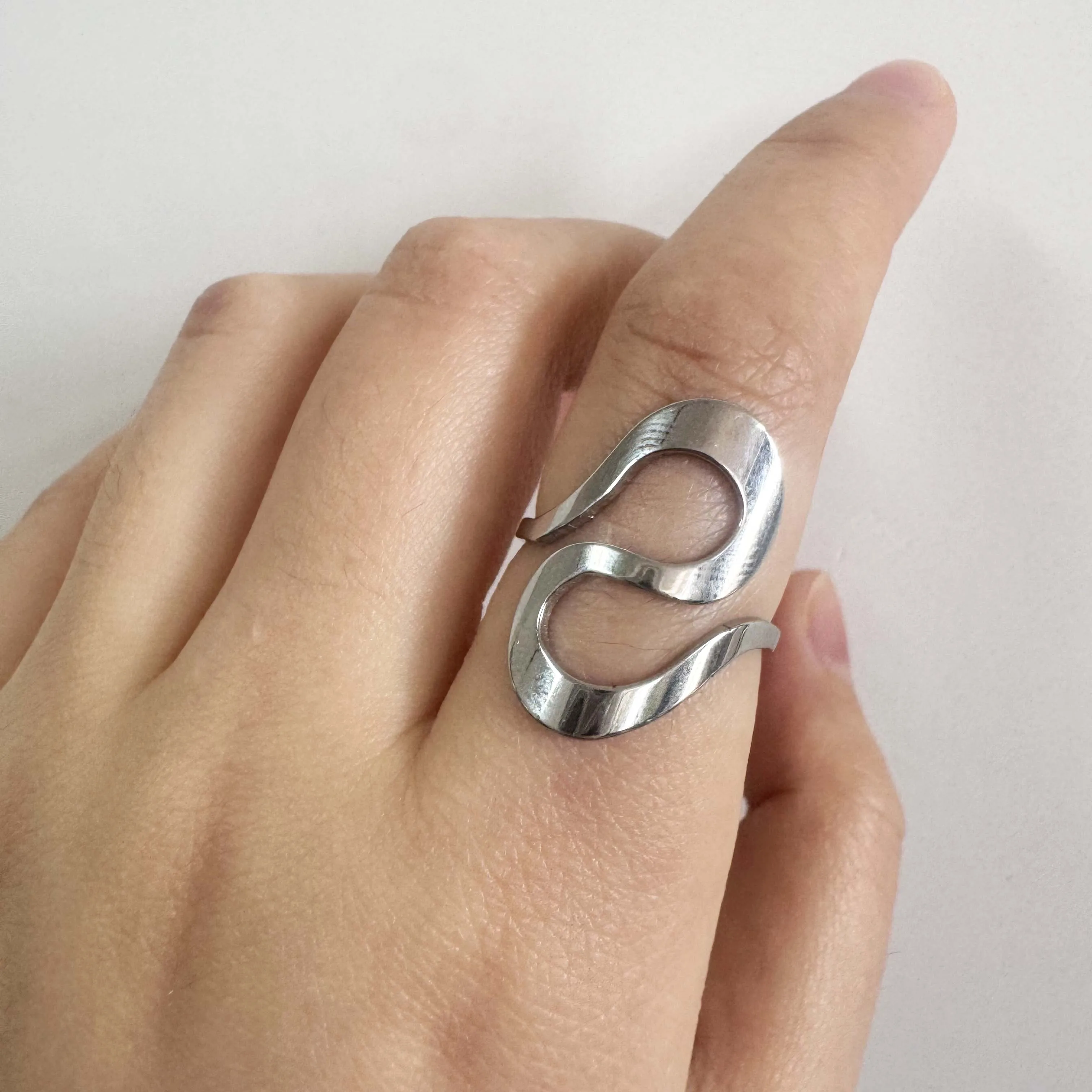 Unisex Stainless Steel Irregular Multi-Layer Ring