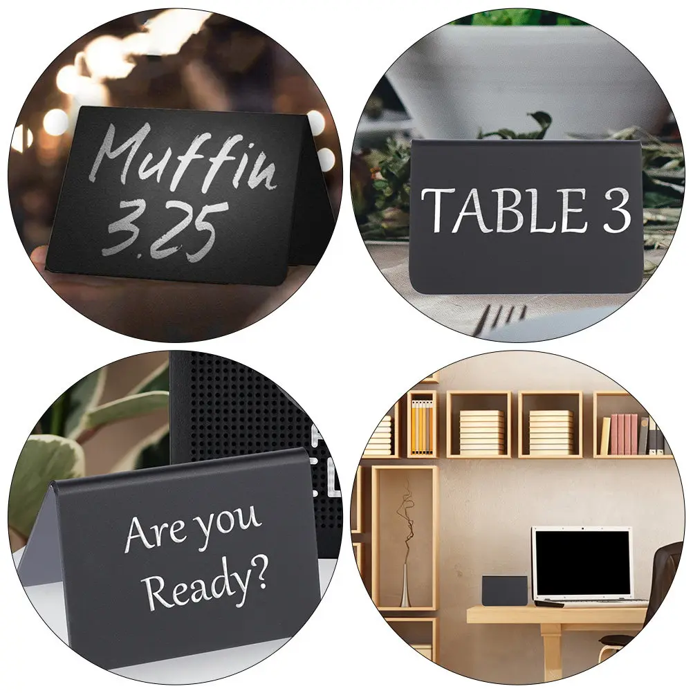 

5Pcs Mini Acrylic Chalkboard Sign Blackboard Decor Message Board for Home Office Cafe Wedding DIY Writing Erasable Blackboard