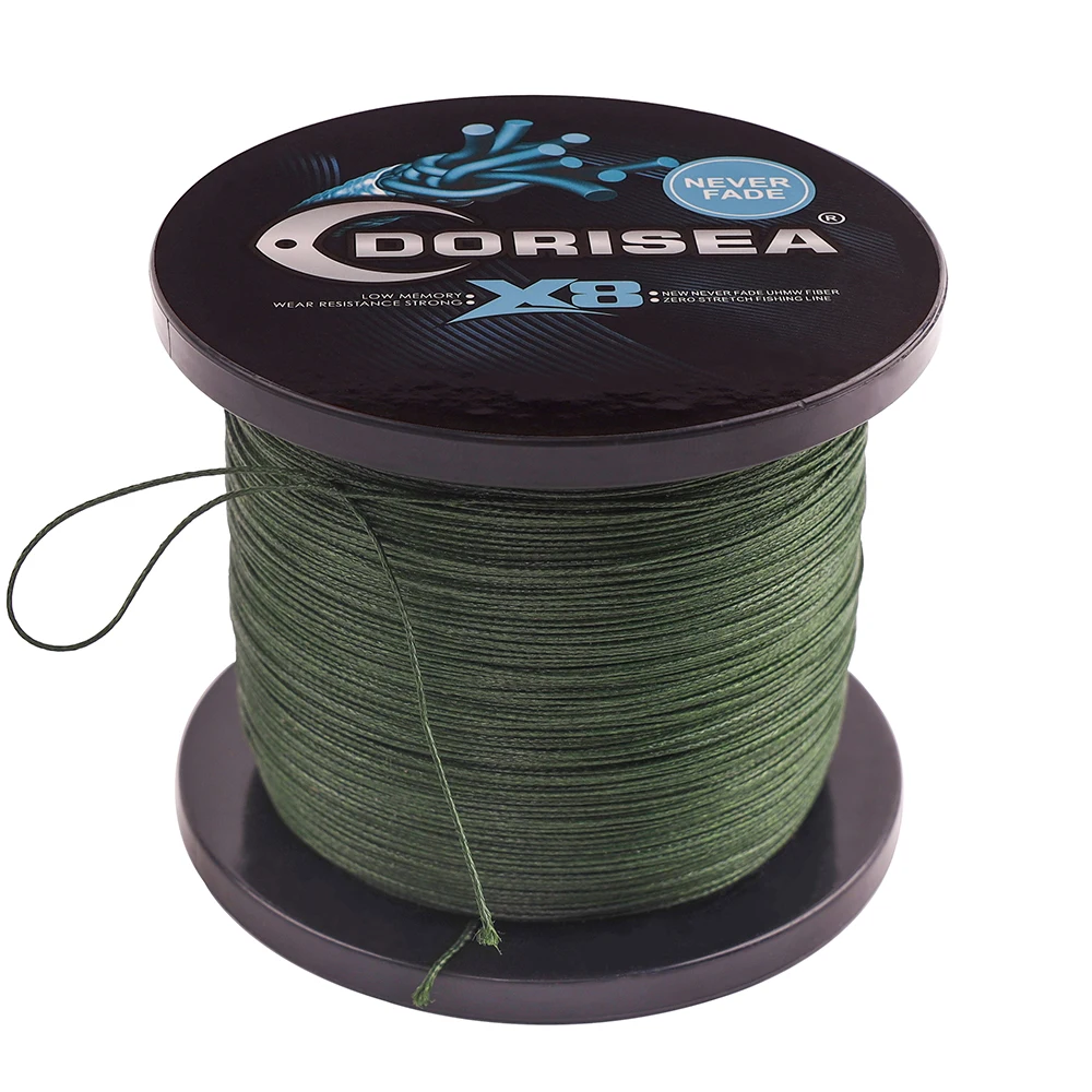 

DORISEA "NEVER FADE" Low-vis Green 8 Strands PE Multifilame Braided Fishing Line Wire