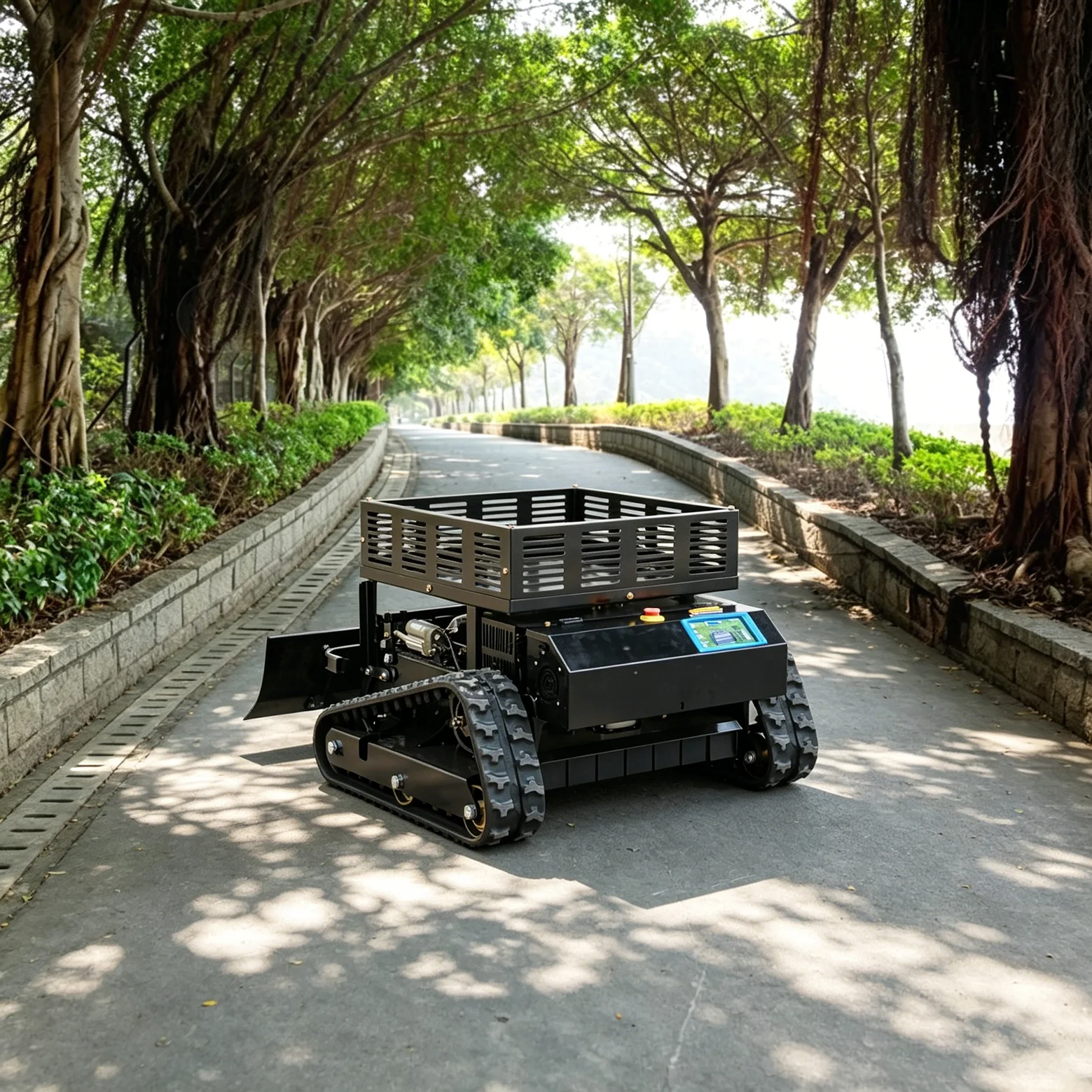 

Customized self-propelled lawn mower with adjustable cutting height, suitable for professional tracked lawn mowers