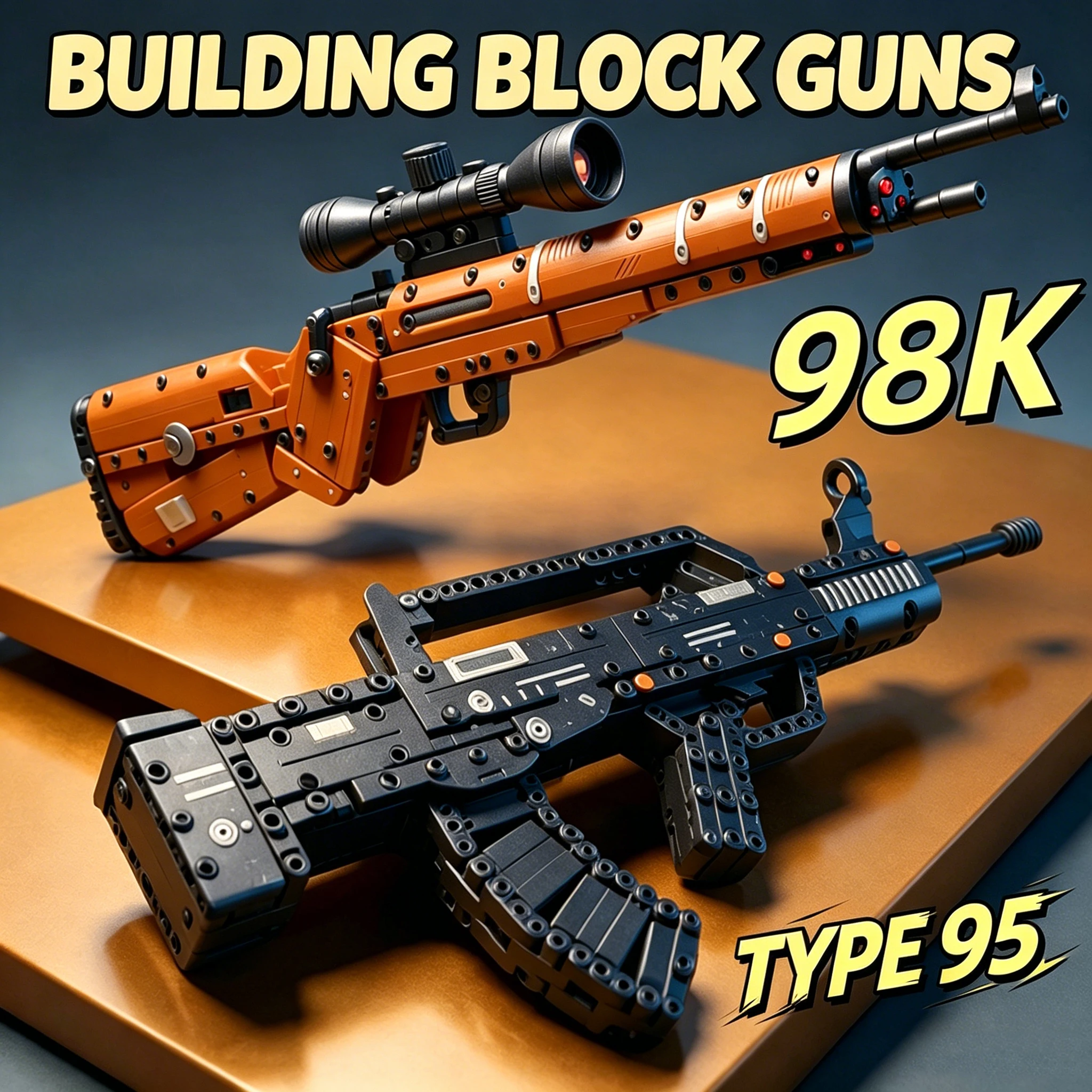 Bloques de construcción pistola Kar98k rifle de francotirador tipo 95 rifle de asalto AK47 arma militar ladrillos niños DIY juguete de montaje regalo de Navidad