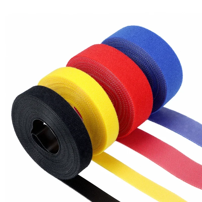 5 m/rol Kabelbinders Herbruikbare lusbundel Zelfklevende breedte 25 mm Nylon lijnorganizer Clip Draadhouder Management Bevestigingstape