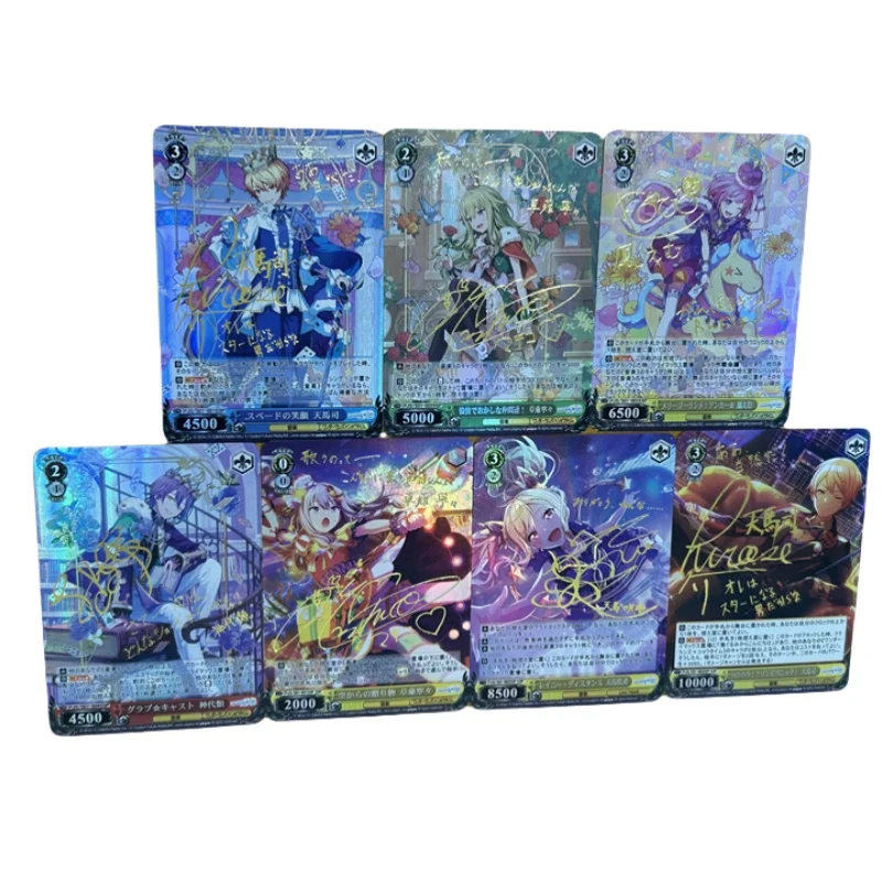 7Pcs/set Project Sekai Colorful Stage Refraction Hot Stamping Signature Card Color Flash Anime Game Characters Collection Card