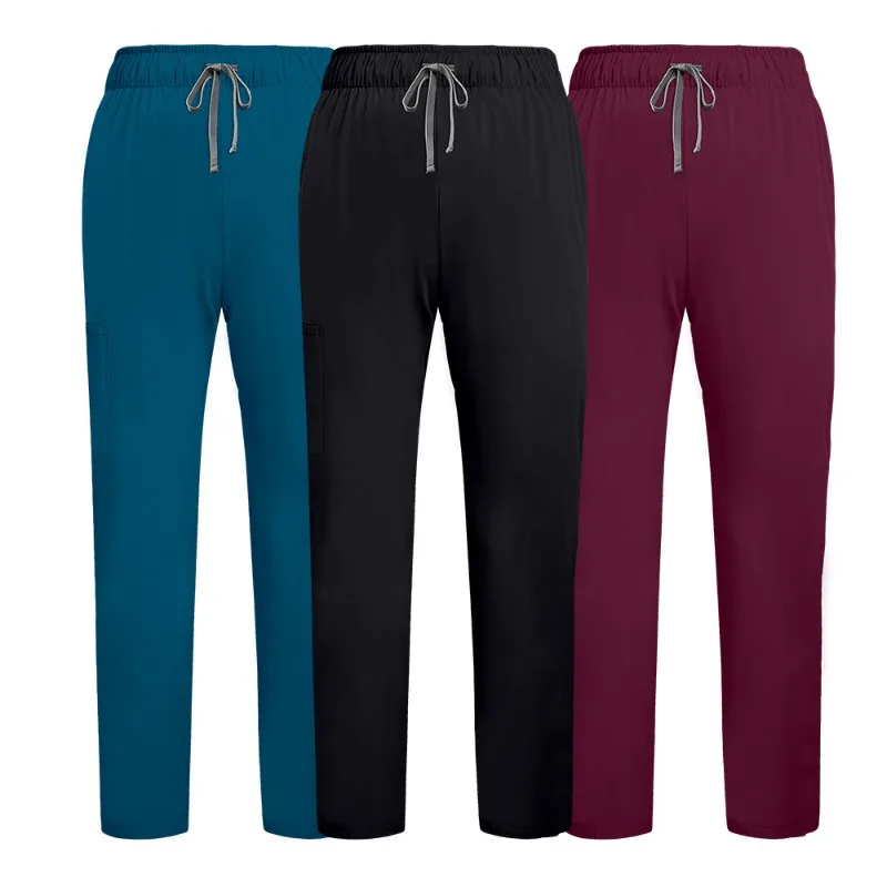 

Men Women Pure Color Slim Leg Scrub Pants High Elastic Recovery for Surgery Suite Beauty Salon and Daily Use