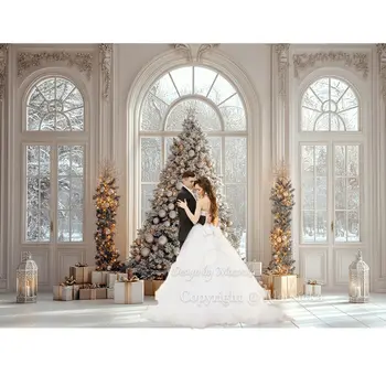 לבן חג המולד ארמון חלון רקע עץ חג המולד פנסי נוף מושלג רקע עיצוב חתונה מסיבת יום הולדת צילום סטודיו 6 best sales רקע תמונה לחג המולד - №2